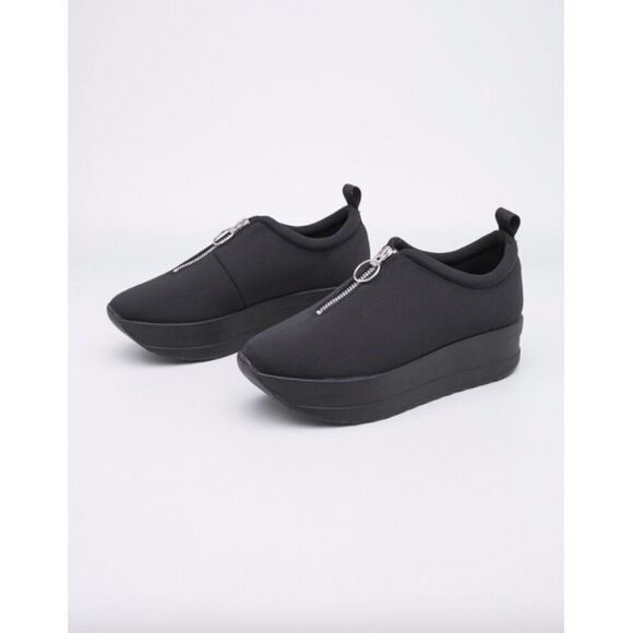 Vagabond black silver Casey Zipper neoprene platform sneakers
